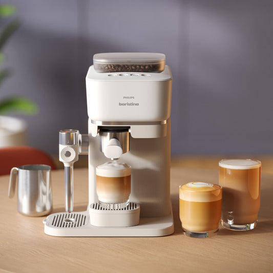 Philips Baristina Latte Automatic Espresso Machine, Milky White