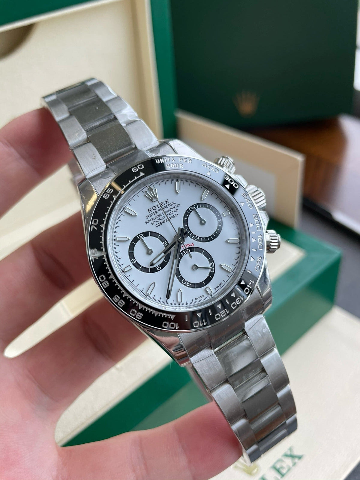 【Begrenzte Stückzahl – Nur solange der Vorrat reich】Cosmograph Daytona Oyster, 40 mm, Edelstahl Oystersteel Referenz 126500LN(m126500ln-0001)