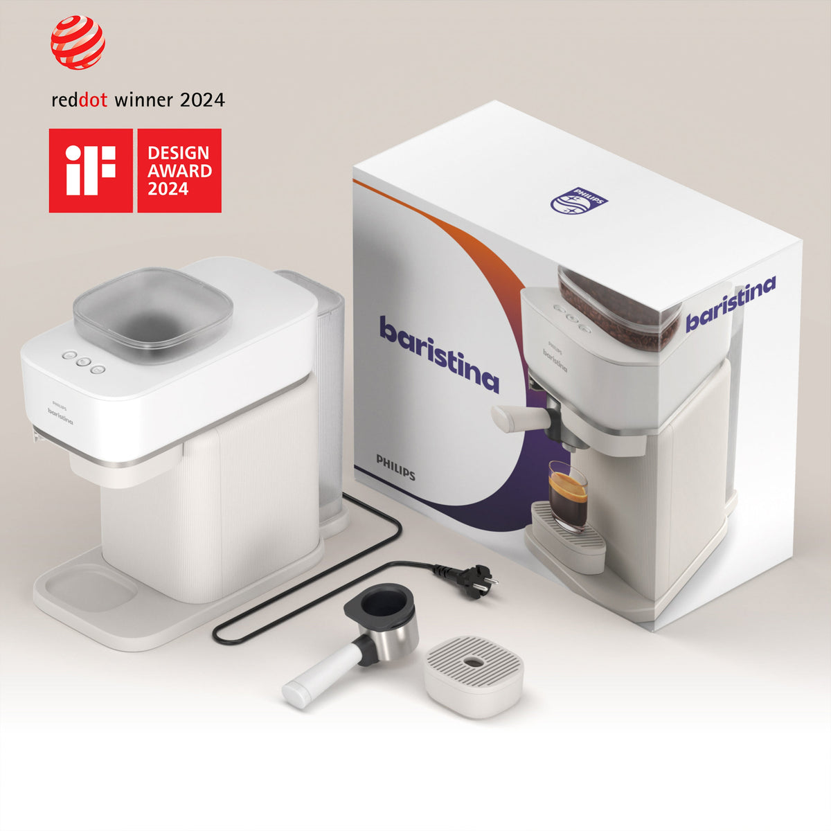Philips Baristina Espresso machine Milky White