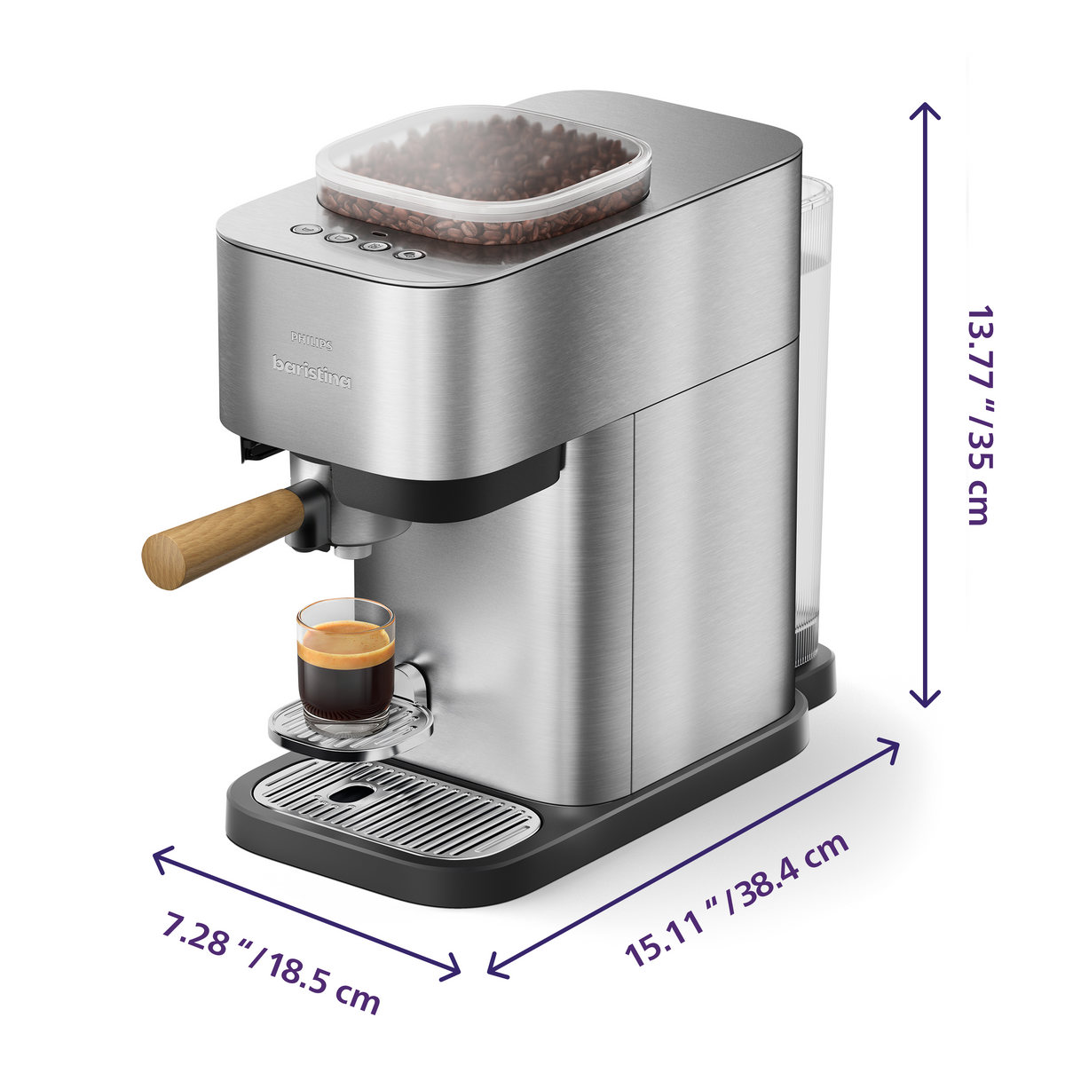 Philips Baristina Plus Automatic Espresso Machine, Stainless Steel
