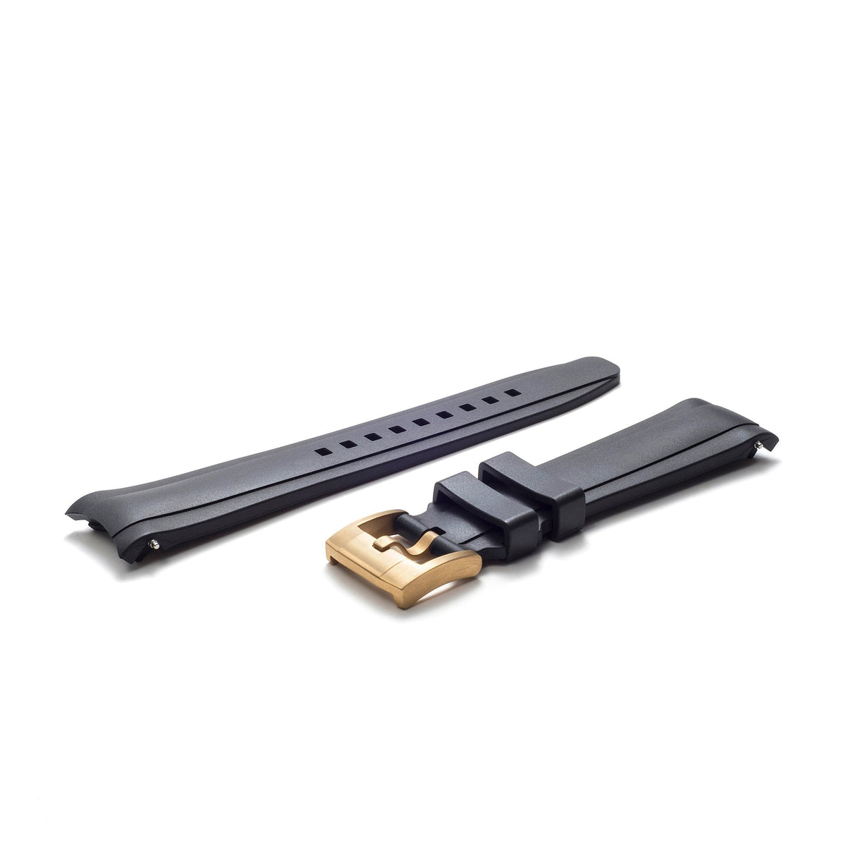 Curved End Rubber Strap for Rolex Datejust 41mm with Tang Buckle