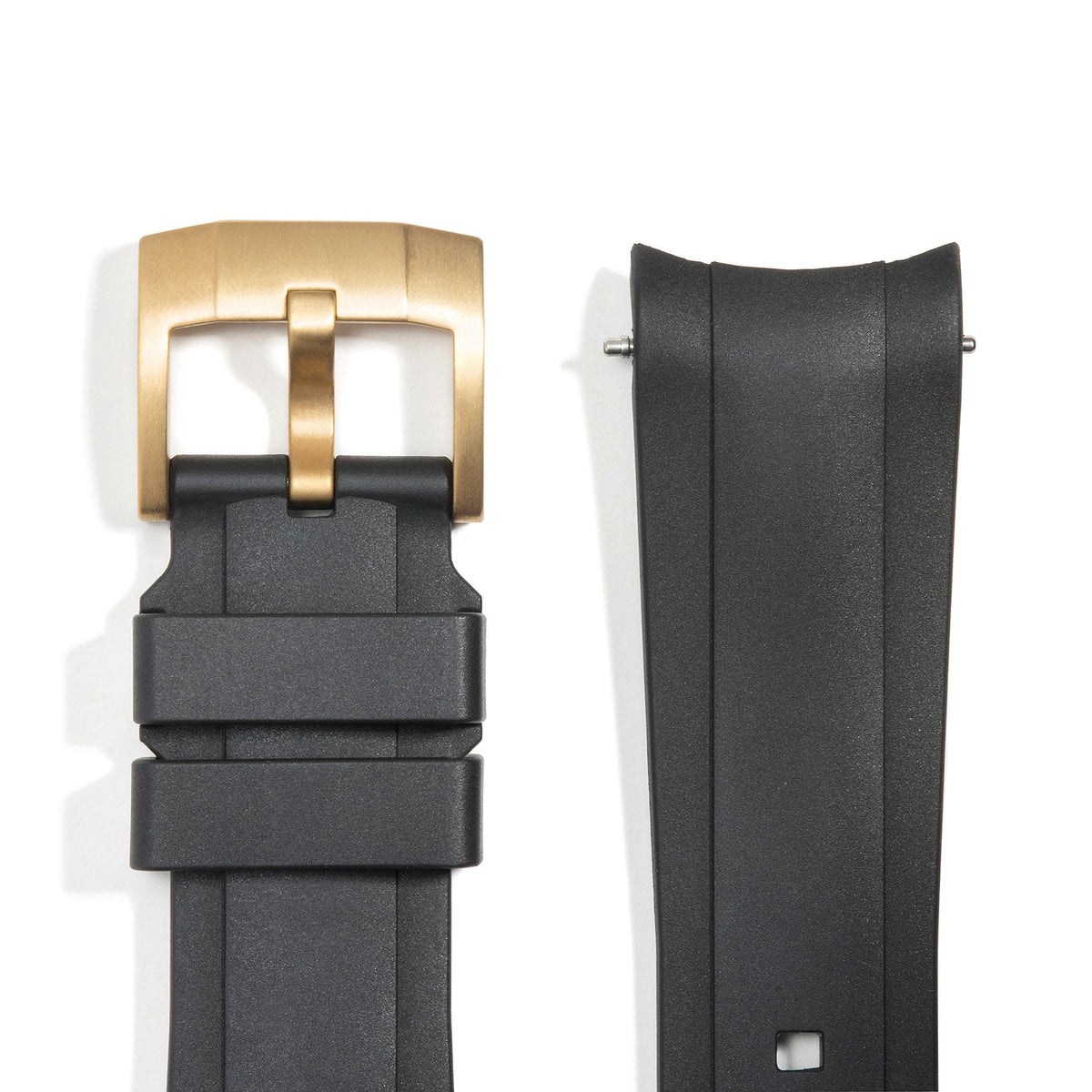 Curved End Rubber Strap for Rolex Explorer I with Tang Buckle