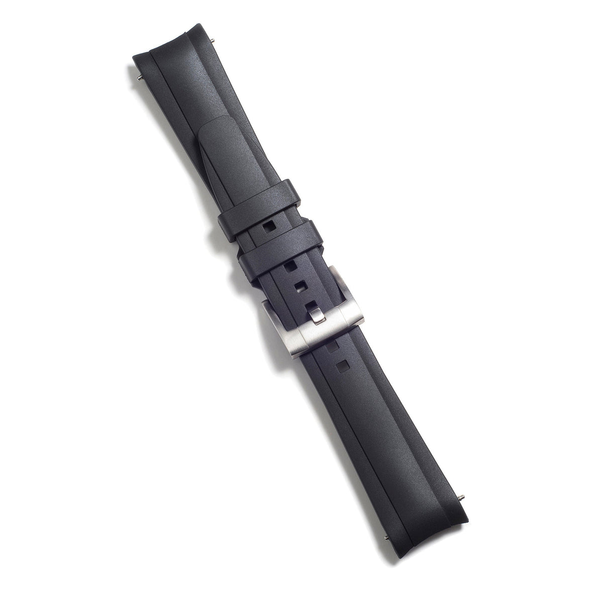 Curved End Rubber Strap for Rolex Submariner Ceramic with Tang Buckle