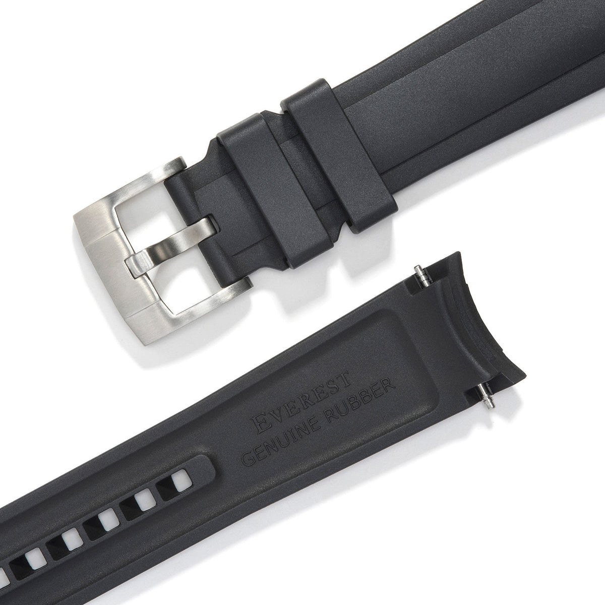 Curved End Rubber Strap for Rolex Submariner Ceramic with Tang Buckle