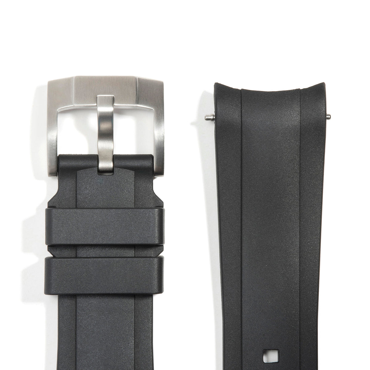 Curved End Rubber Strap for Rolex Deepsea with Tang Buckle