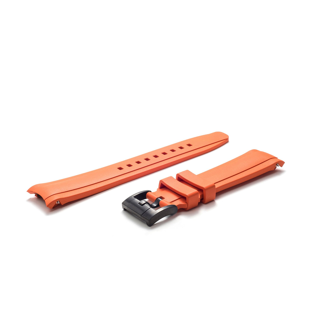 Curved End Rubber Strap for Rolex Deepsea with Tang Buckle