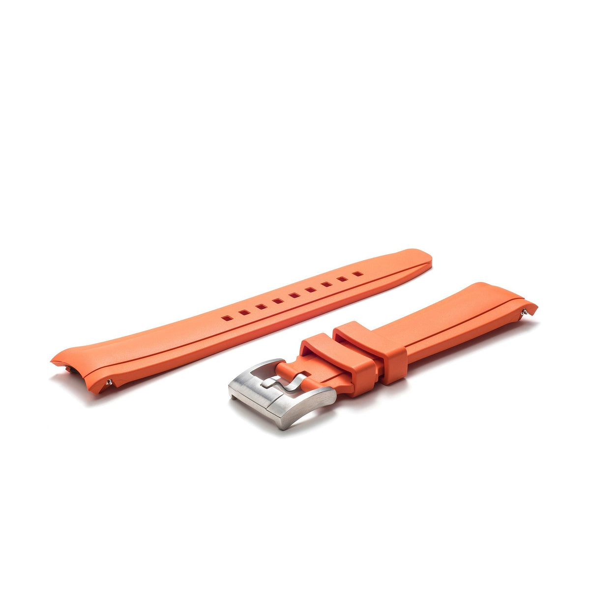 Curved End Rubber Strap for Rolex Explorer I with Tang Buckle
