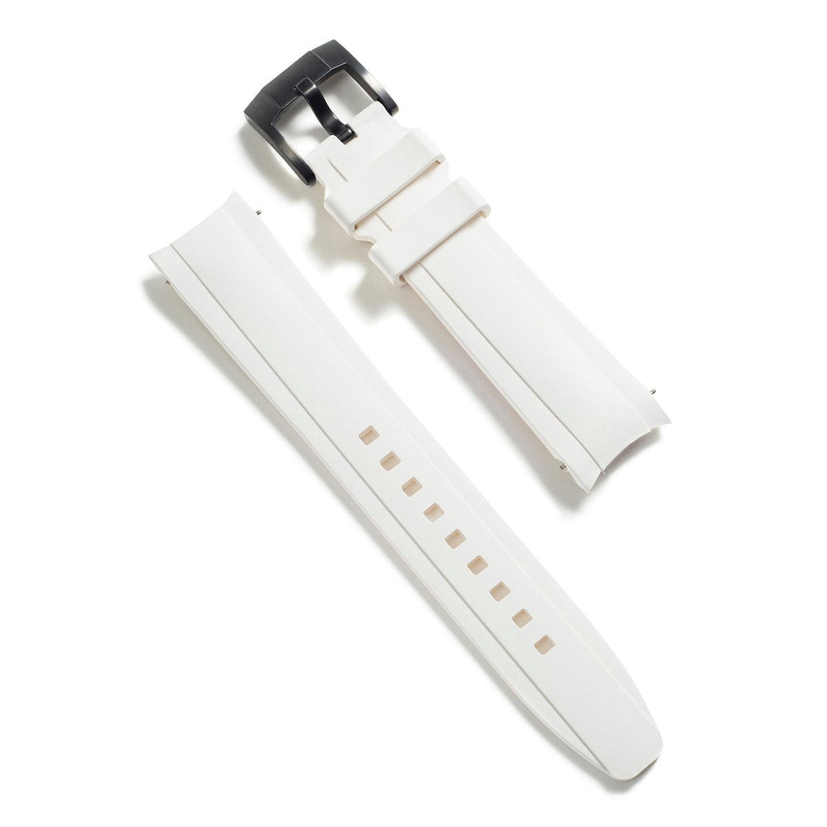 Curved End Rubber Strap with Tang Buckle for Rolex Sub Ceramic No-Date