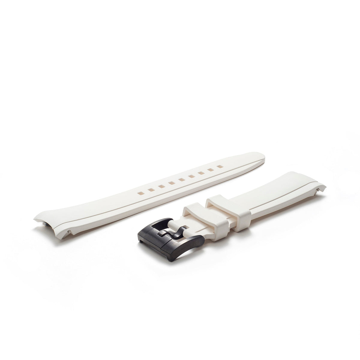 Curved End Rubber Strap for Rolex Explorer I with Tang Buckle
