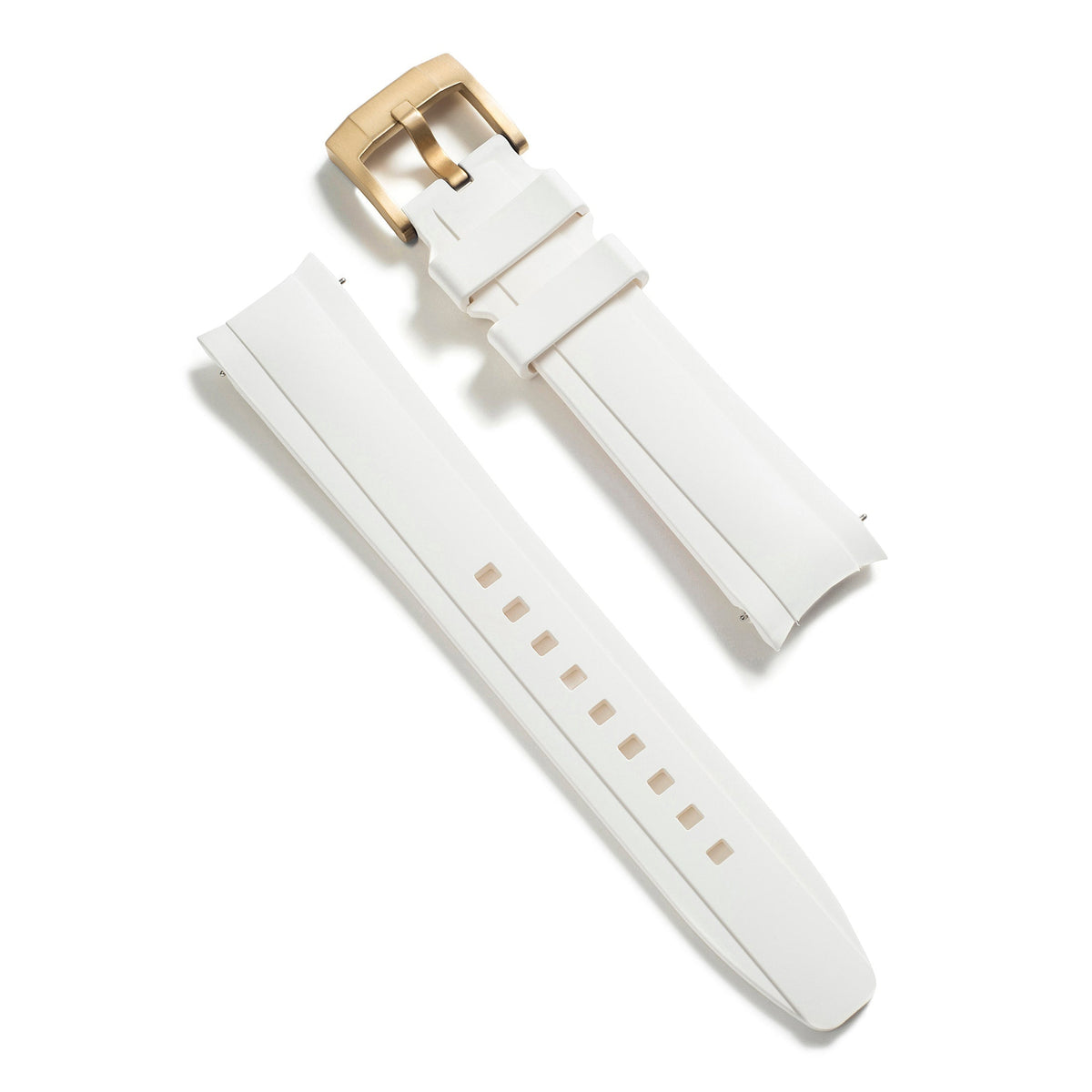 Curved End Rubber Strap for Rolex Submariner Ceramic with Tang Buckle