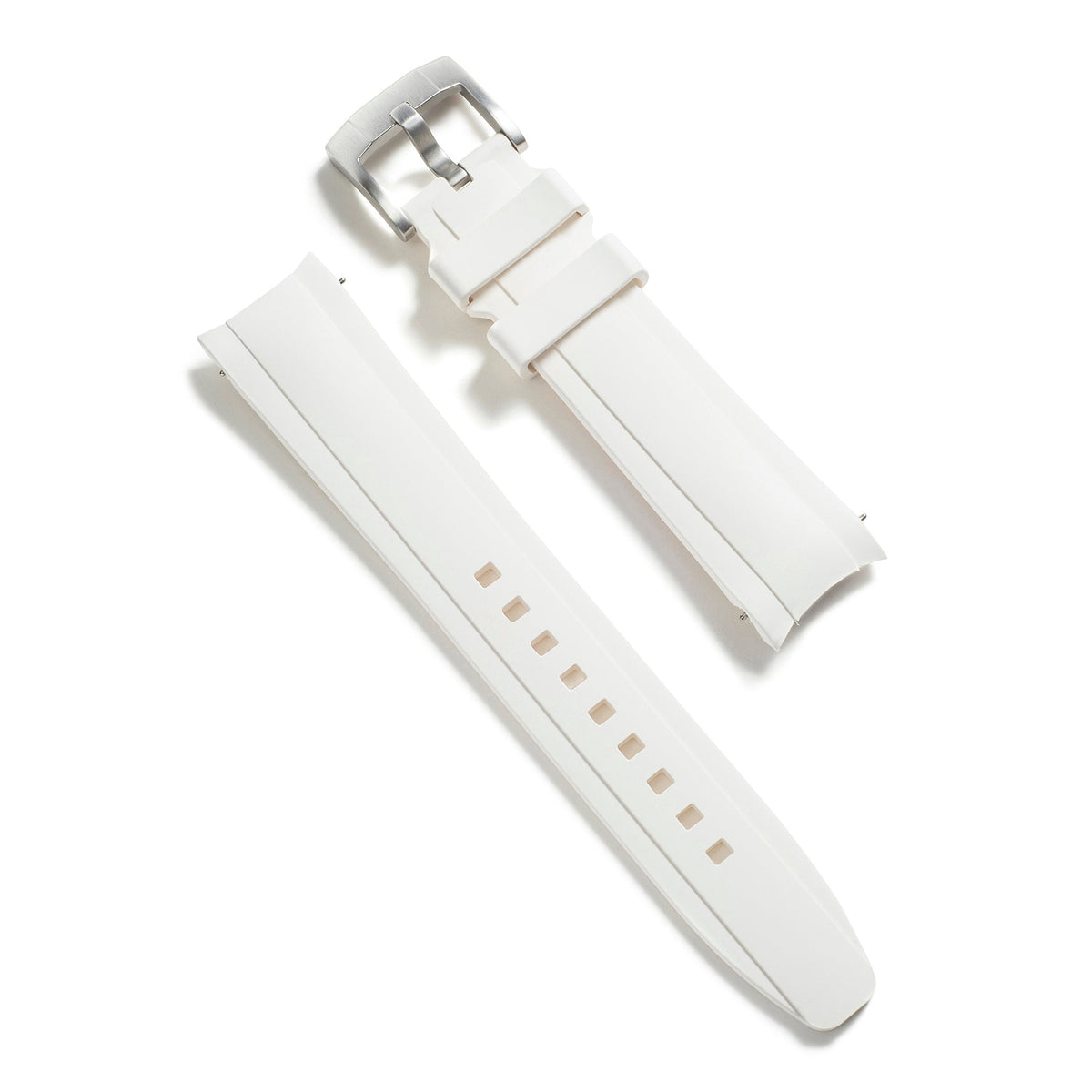 Curved End Rubber Strap for Rolex Submariner Ceramic with Tang Buckle