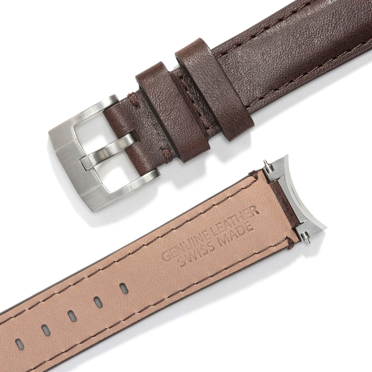 Steel End Link Leather Strap for Rolex Daytona with Tang Buckle