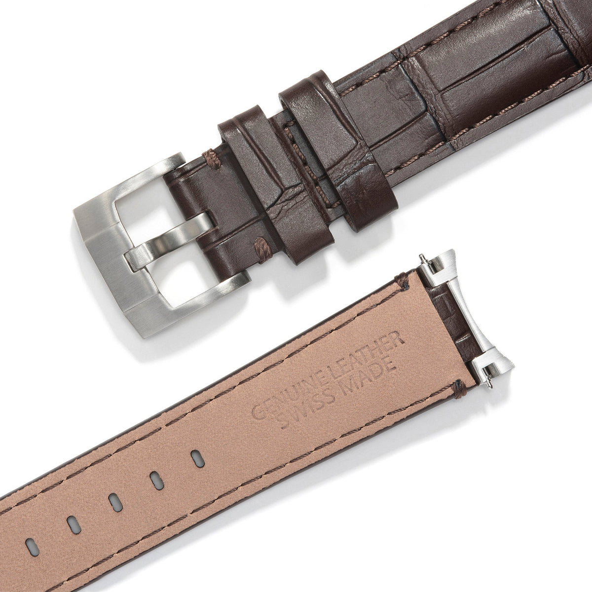 Steel End Link Leather Strap for Rolex Daytona with Tang Buckle