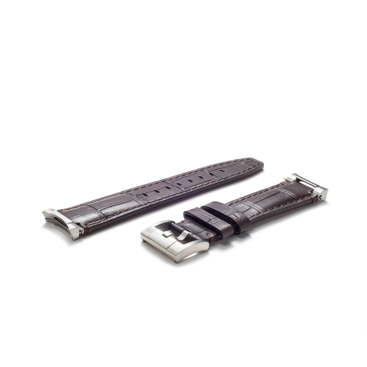 Steel End Link Leather Strap for Rolex Explorer I with Tang Buckle