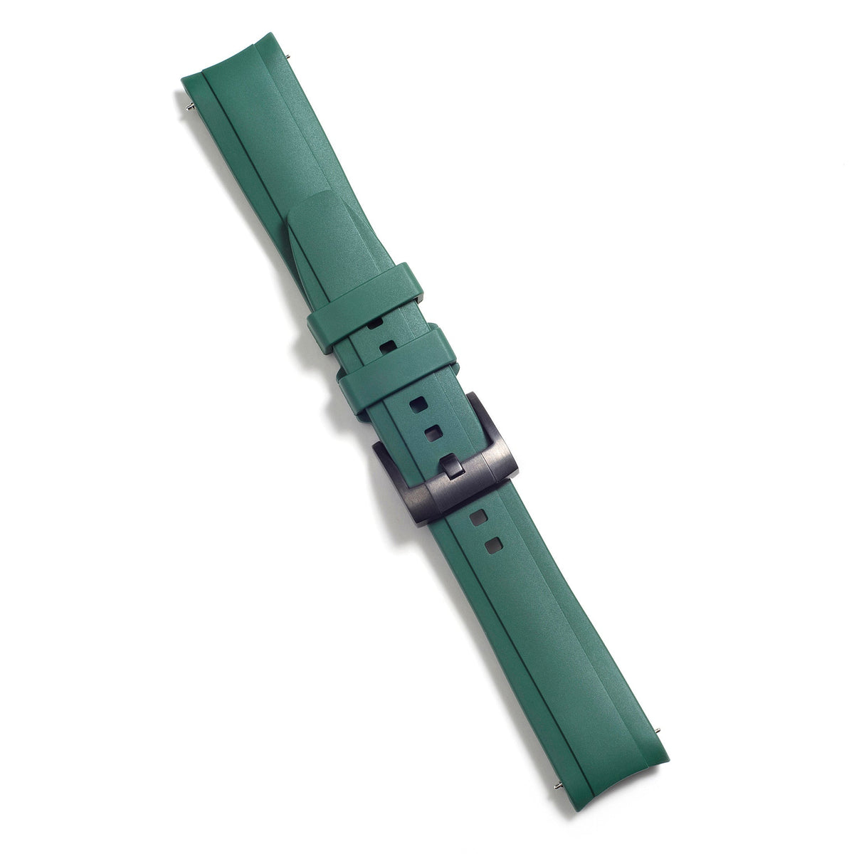 Curved End Rubber Strap for Rolex Explorer II with Tang Buckle