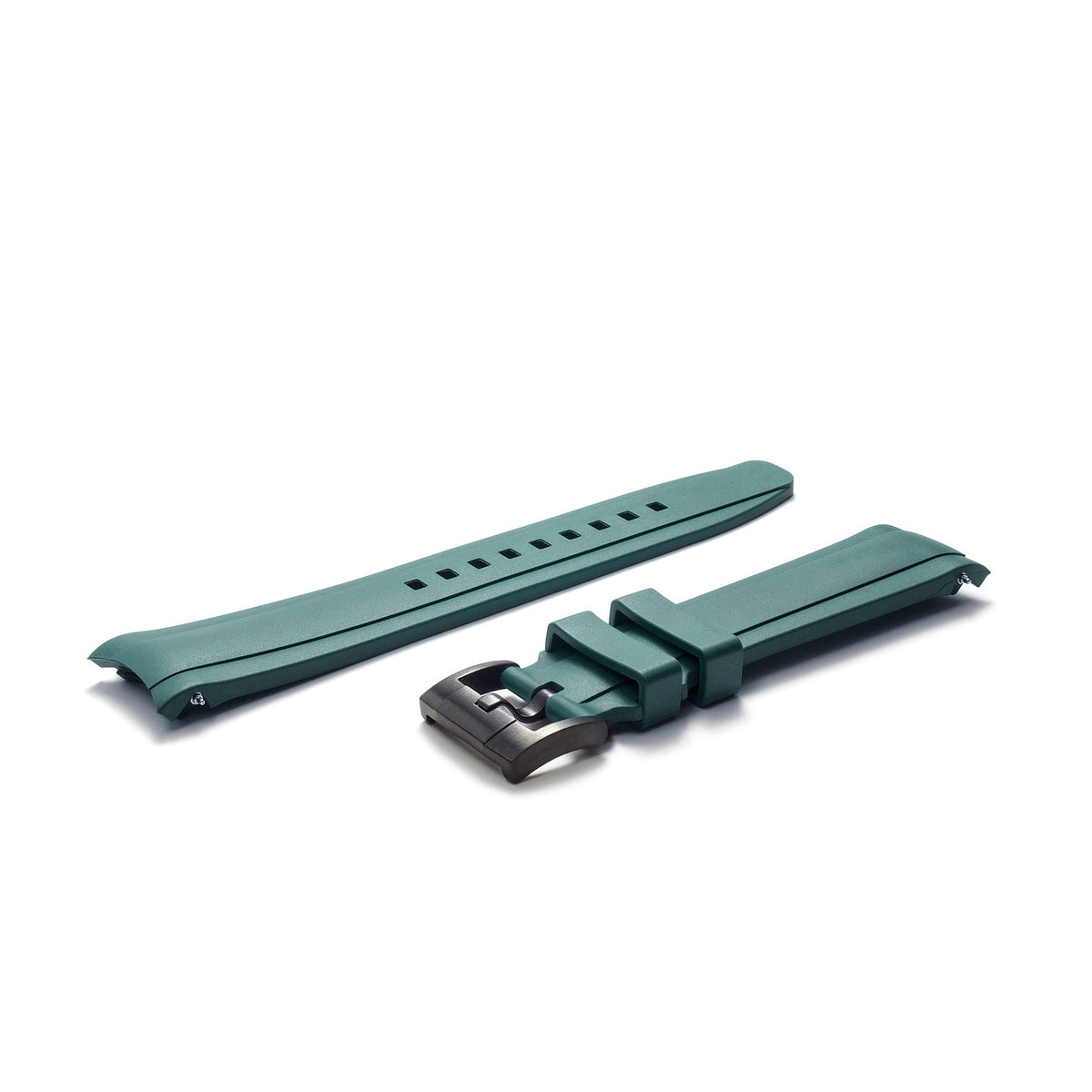 Curved End Rubber Strap for Rolex Submariner Ceramic with Tang Buckle
