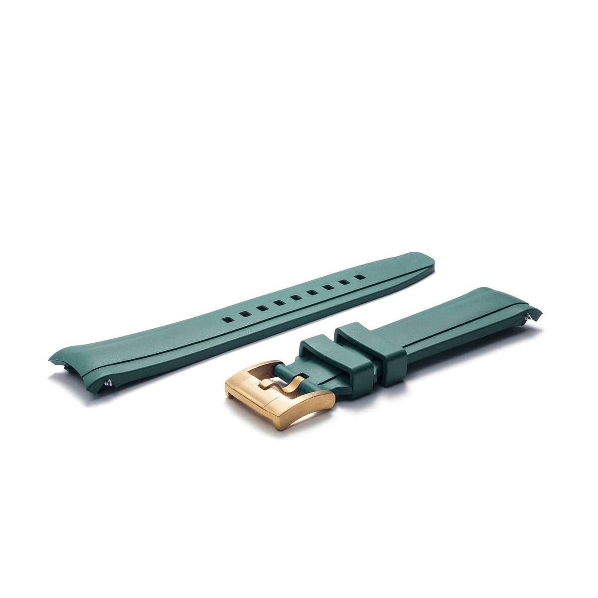 Curved End Rubber Strap for Rolex GMT Master II Ceramic with Tang Buckle