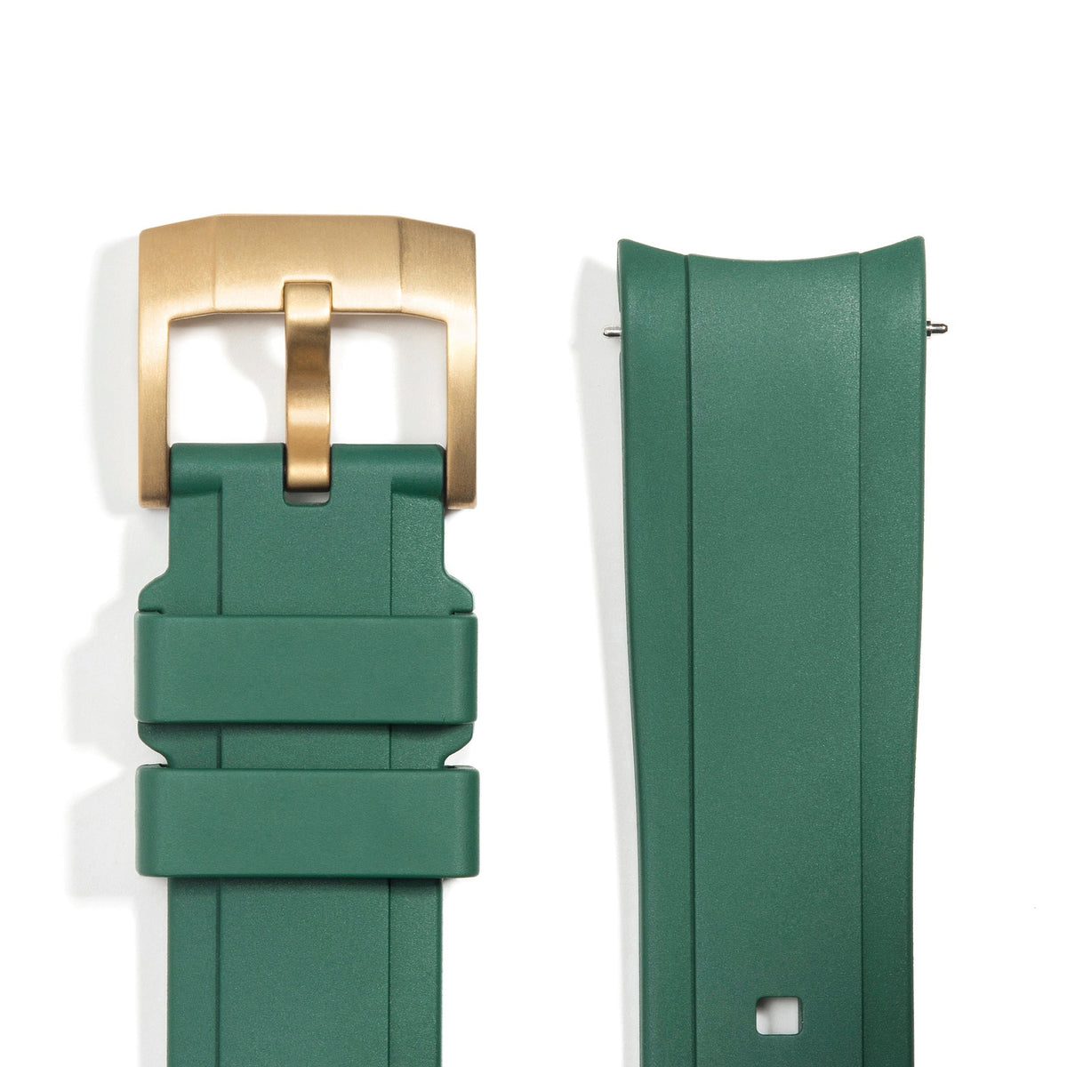 Curved End Rubber Strap for Rolex Explorer I with Tang Buckle