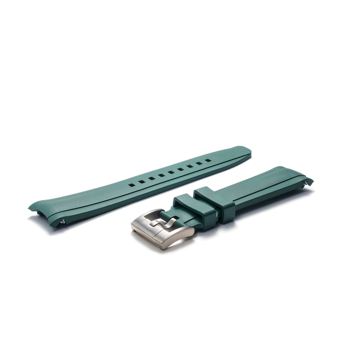 Curved End Rubber Strap for Rolex GMT Master I & II Tang Buckle