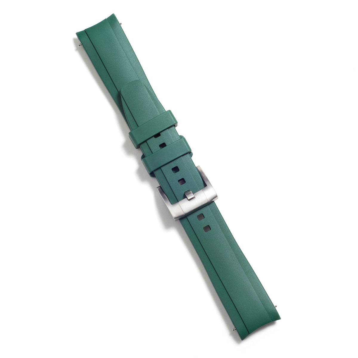 Curved End Rubber Strap for Rolex Submariner with Tang Buckle