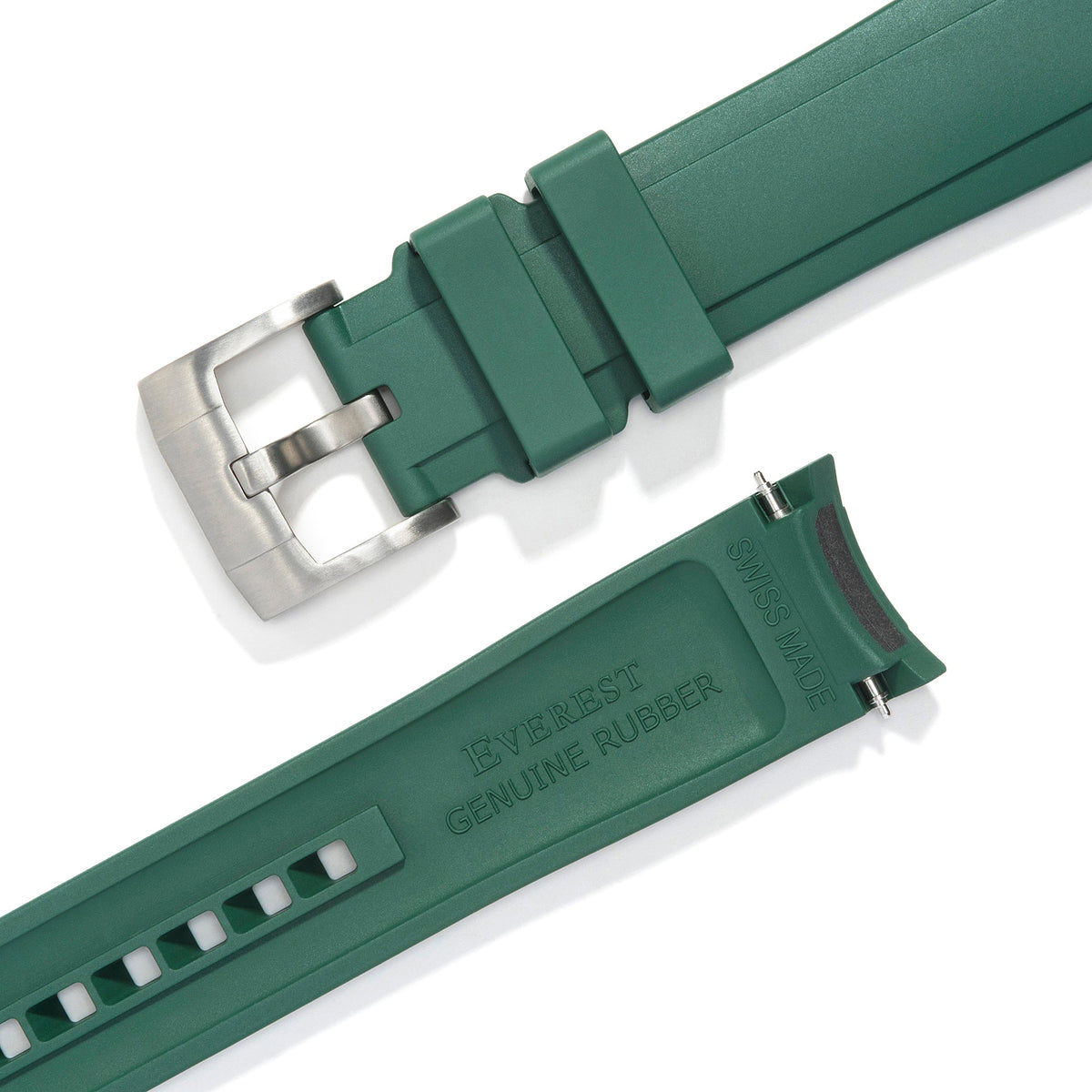Curved End Rubber Strap for Rolex Ceramic Daytona with Tang Buckle