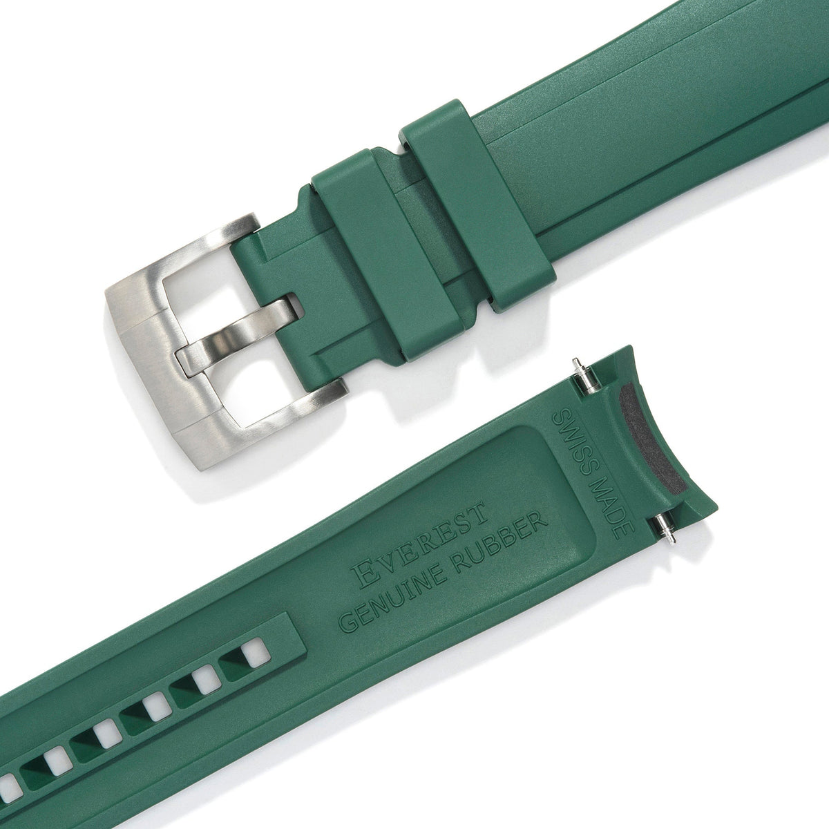 Curved End Rubber Strap for Rolex Explorer I with Tang Buckle