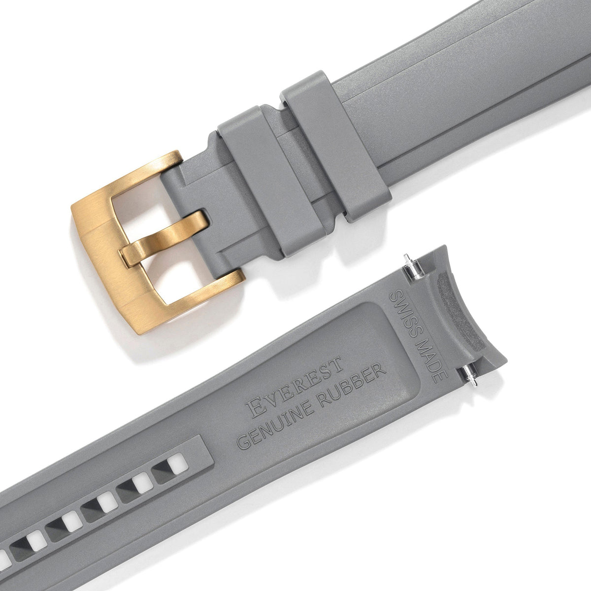 Curved End Rubber Strap for Rolex Explorer II with Tang Buckle