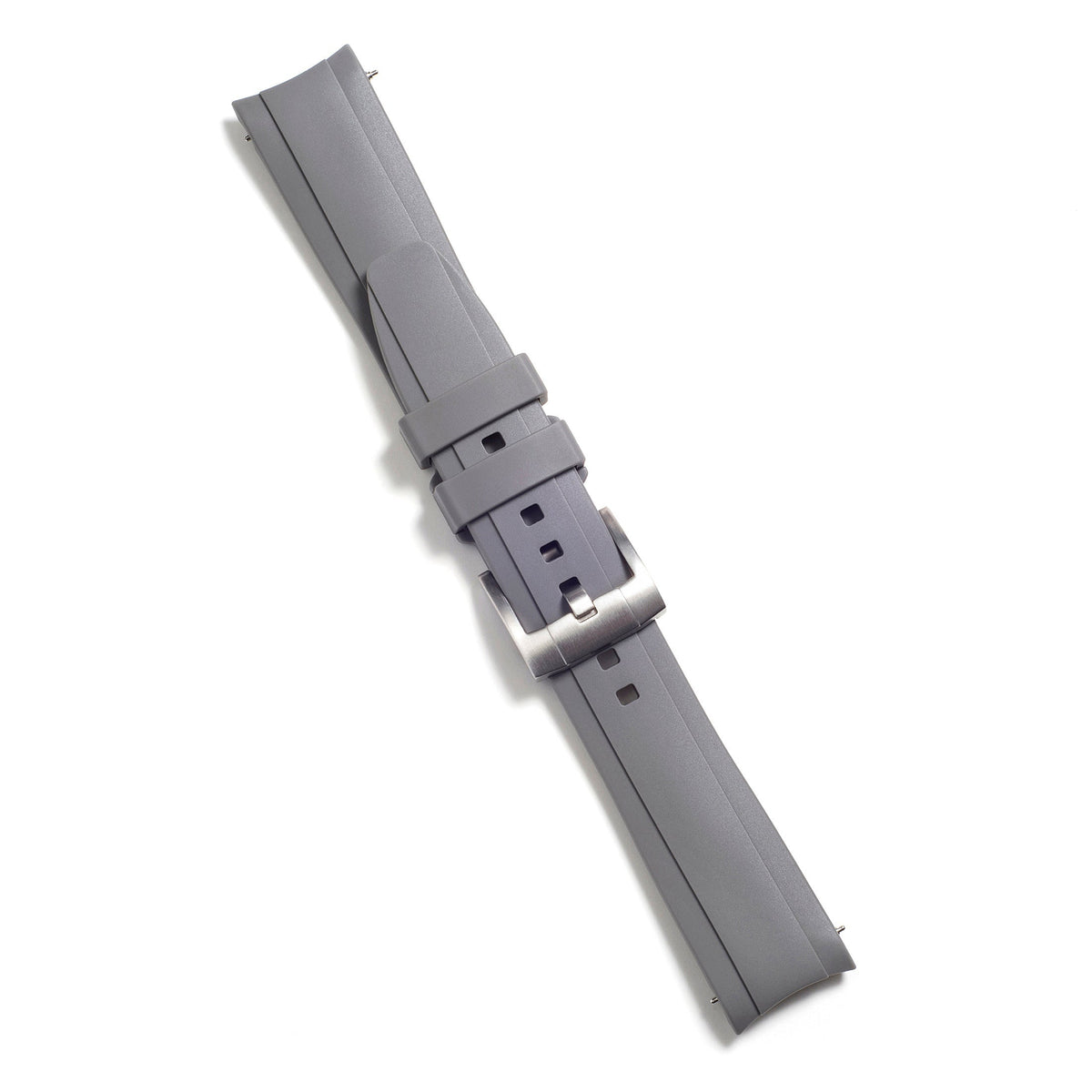 Curved End Rubber Strap for Rolex Explorer I with Tang Buckle