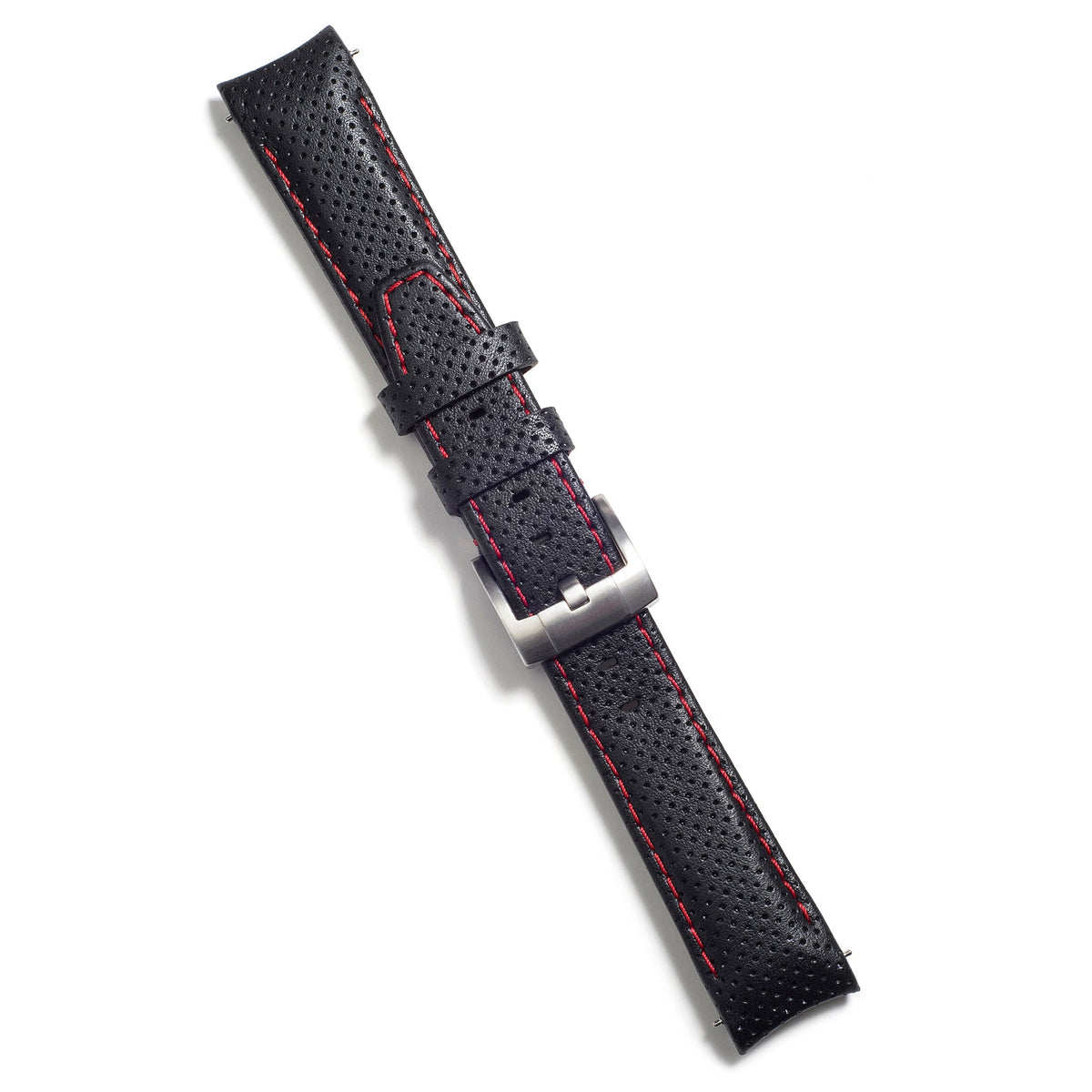 Curved End Racing Leather Strap for Rolex Explorer II with Tang Buckle