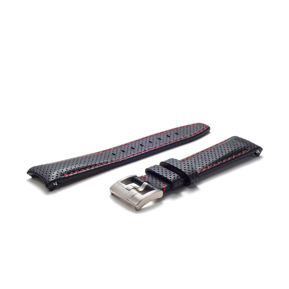 Curved End Racing Leather Strap for Rolex GMT Master II Ceramic with Tang Buckle