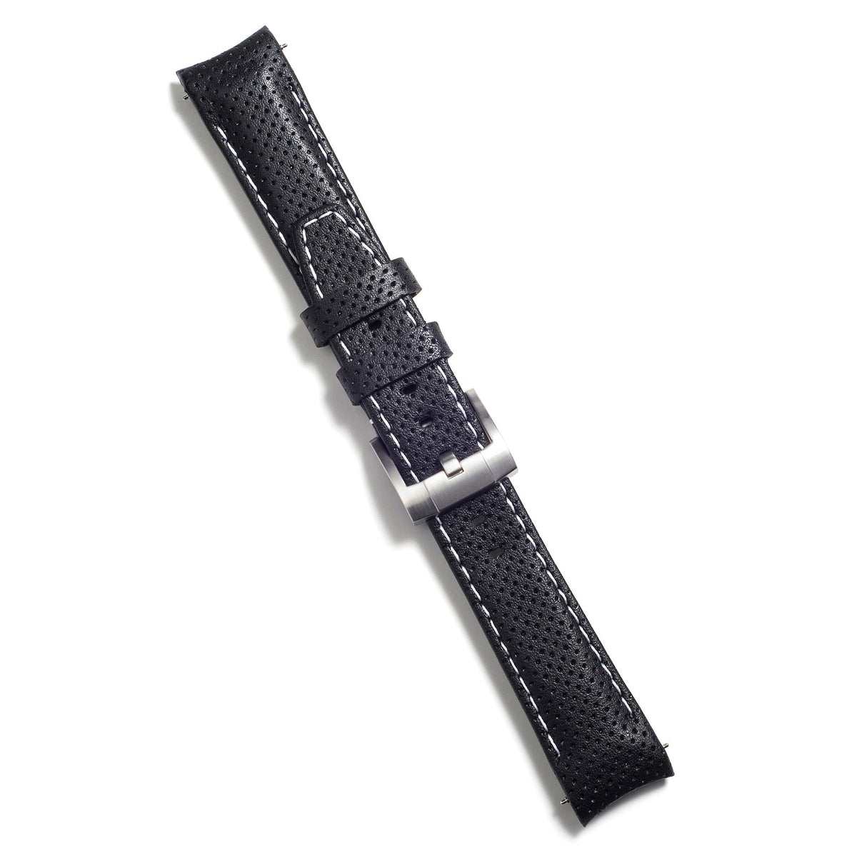 Curved End Racing Leather Strap for Rolex Ceramic Daytona with Tang Buckle