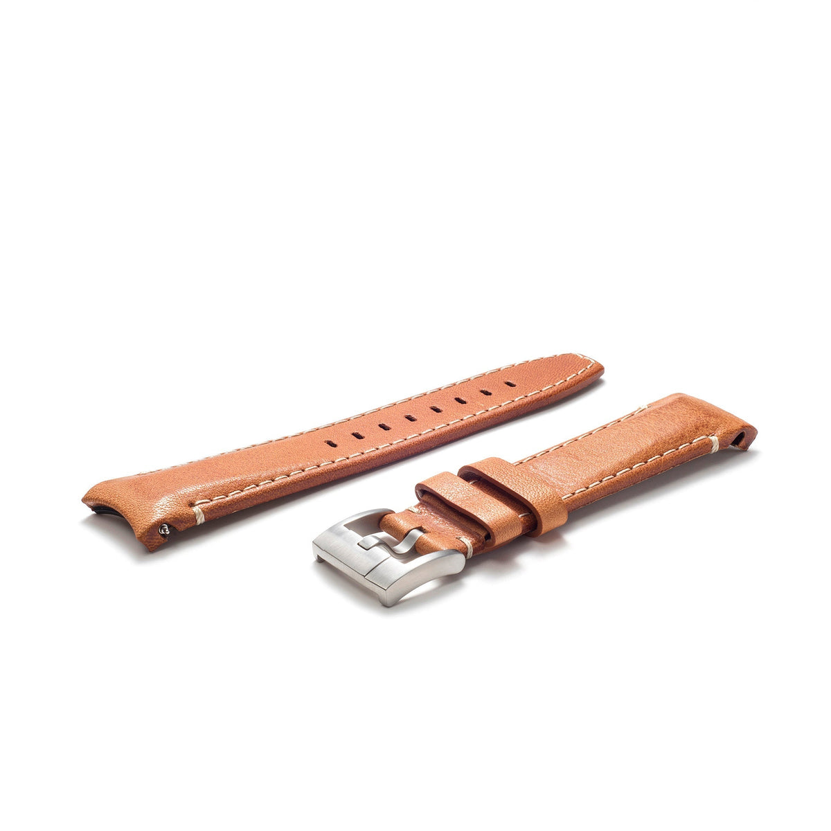 Curved End Leather Strap for Rolex Explorer I with Tang Buckle