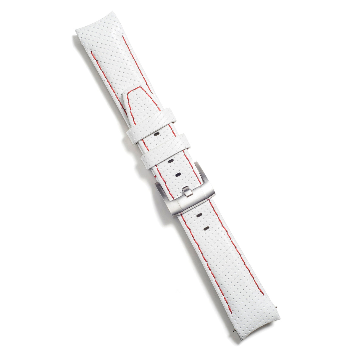 Curved End Racing Leather Strap for Rolex Daytona with Tang Buckle