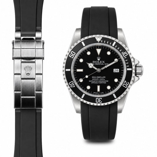 Curved End Rubber Strap for Rolex Sea-Dweller Deployant